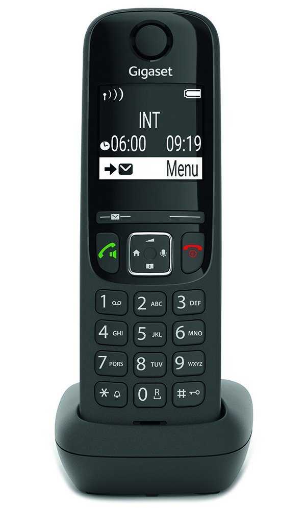 SIEMENS GIGASET AS690HX - DECT/GAP přídavné sluchátko vč. nabíječky pro bezdrátový telefon, černá
