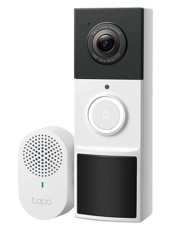 TP-Link Tapo D210, Chytrý Video zvonek, 3MP kamera, detekce osob, 160° zorné pole, IP65, SD slot,