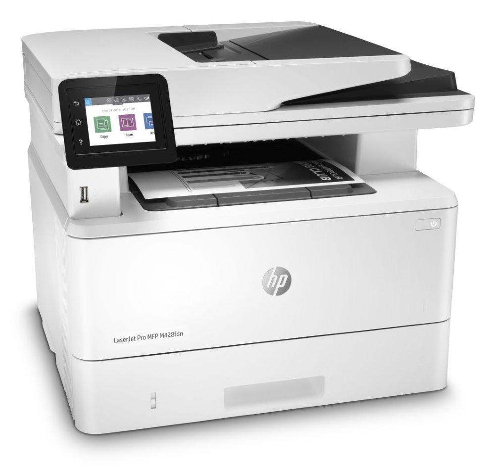 HP LaserJet Pro MFP M428fdn/ A4/ print+scan+copy+fax/ 38ppm/ 1200x1200dpi/ USB/ LAN/ DADF/ duplex/ dotykový panel