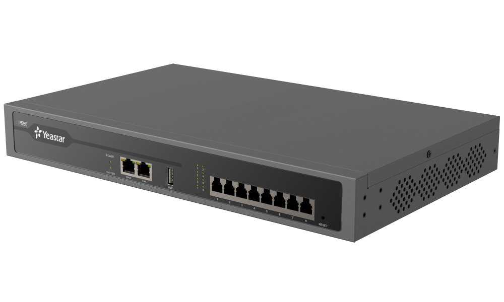 Yeastar P550, IP PBX, až 8 portů, 50 uživatelů, 25 hovorů, rack