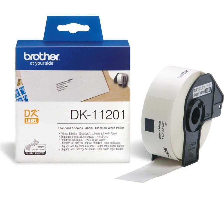BROTHER papírové štítky DK-11201/ QL/ standardní adresy/ 400ks/ 29 x 90mm