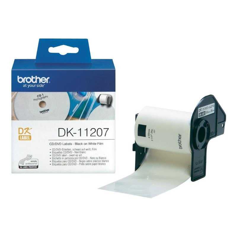 BROTHER papírové štítky DK-11207/ QL/ CD/DVD štítek/ 100ks/ průměr 58mm