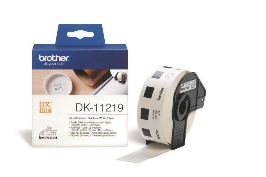 BROTHER papírové štítky DK-11219/ QL/ kulaté/ 1200ks/ průměr 12mm