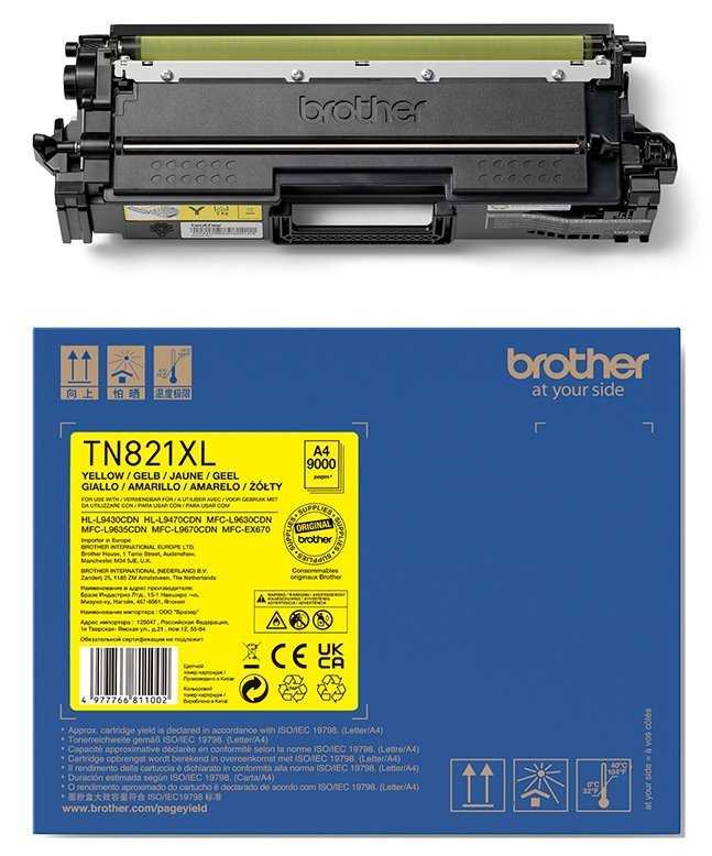 BROTHER toner TN-821XLY yellow, 9000str., HL-L9430CDN, HL-L9470CDN, MFC-L9670CDN, O