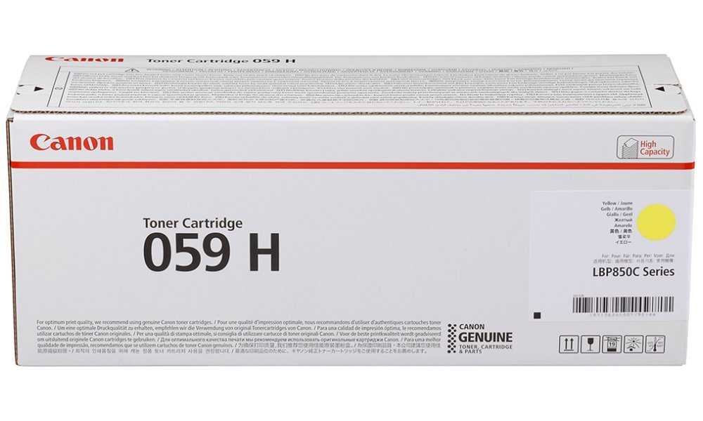 Canon originální vysokokapacitní toner Cartridge 059 H Y Toner žlutý, LBP852Cx, kapacita 13 500 stran