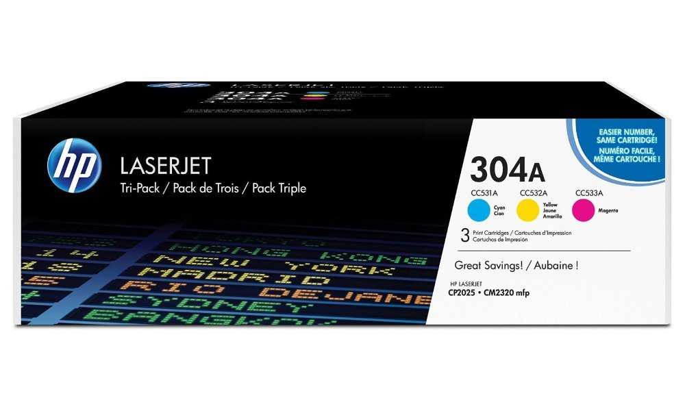 HP toner HP CF372AM pro HP CLJ CM2320 / CP2025 (3x2800 stran) CMY - CC531A -533A - 3pack originál