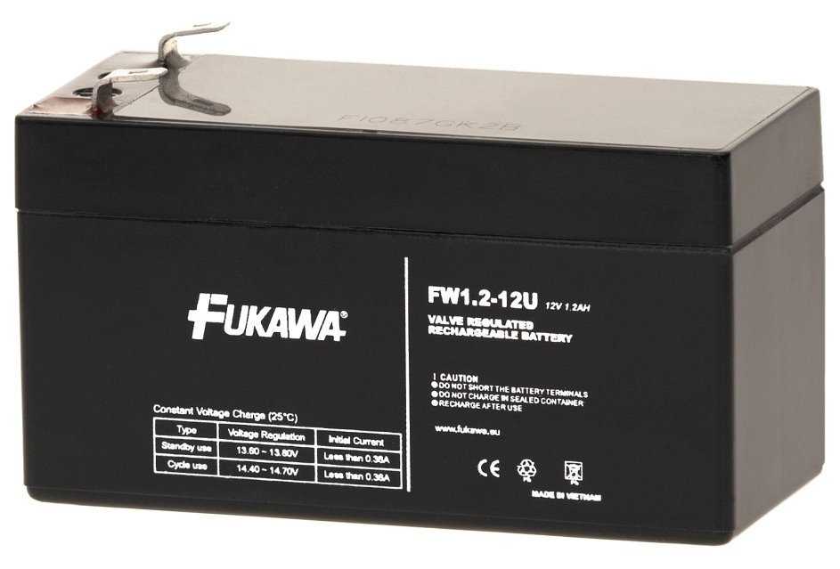 FUKAWA olověná baterie FW 1,2-12 U do APC/ AEG/ EATON/ Powerware/ 12V/ 1,2Ah/ životnost 5 let/ Faston F1-4,7mm