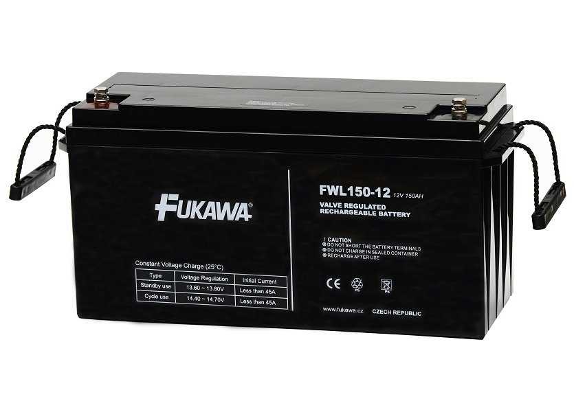 FUKAWA olověná baterie FWL 150-12 do UPS APC/ AEG/ EATON/ Powerware/ 12V/ 150Ah/ životnost 10 let/ závit M8
