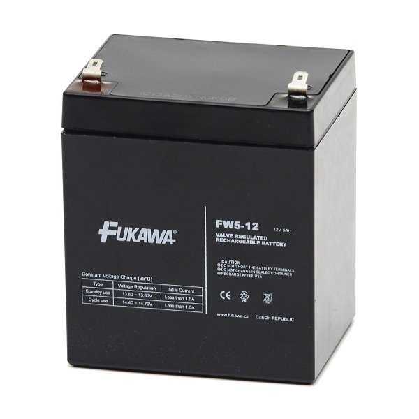 FUKAWA olověná baterie FW 5-12 F1 do UPS APC/ AEG/ EATON/ Powerware/ 12V/ 5Ah/ životnost 5 let/ Faston F1-4,7mm