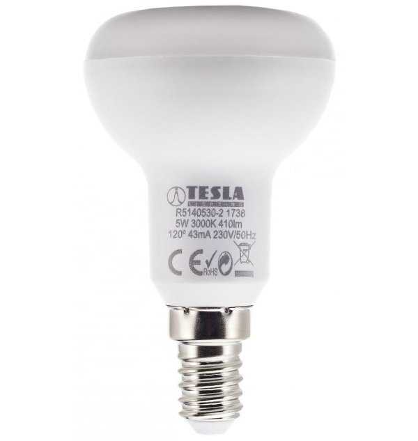 Tesla LED žárovka Reflektor R50/E14/5W/230V/450lm/25 000h/3000K teplá bílá/180st
