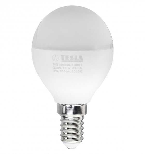 Tesla LED žárovka miniglobe BULB E14/8W/230V/900lm/25 000h/4000K denní bílá/220st