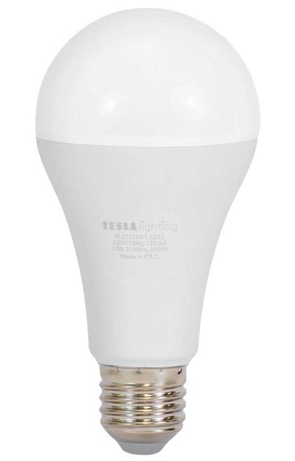 Tesla LED žárovka BULB E27/17W/230V/2100lm/25 000h/3000K teplá bílá 220st
