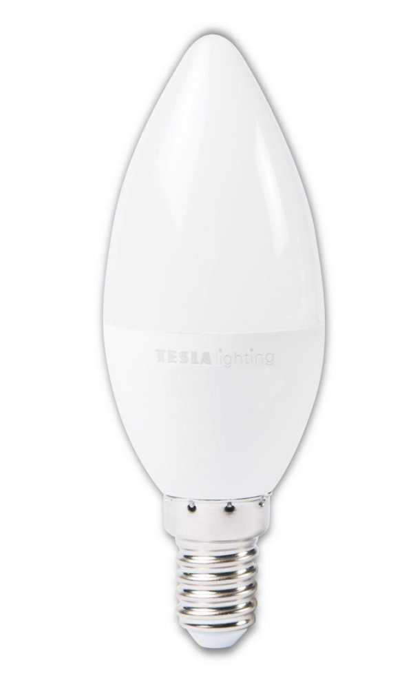 Tesla LED žárovka CANDLE svíčka/E14/6W/230V/500lm/25 000h/4000K denní bílá/220st